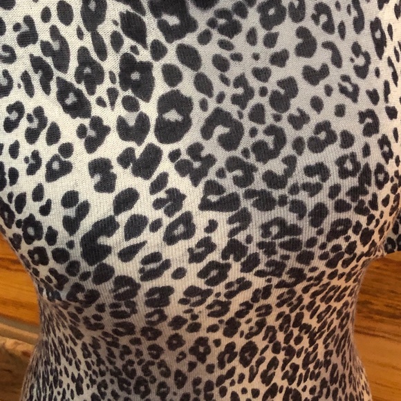 Leopard print short-sleeve sweater Merino wool - Picture 2 of 5
